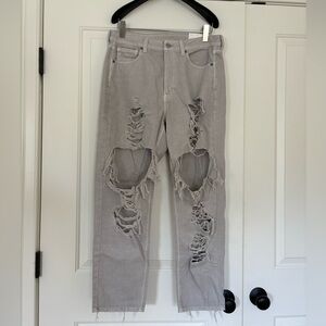 American eagle ripped grey jeans